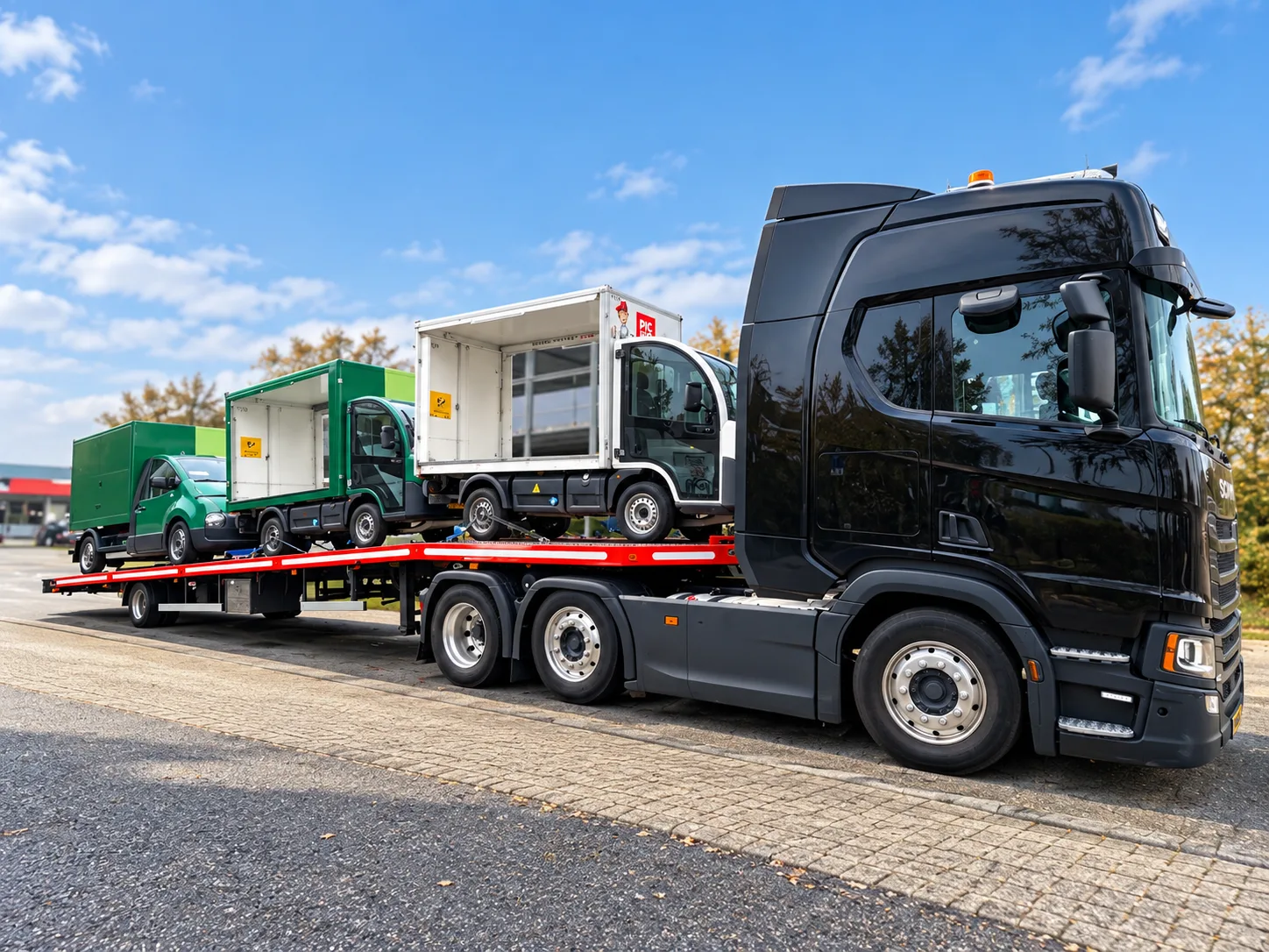 Zakelijk wagenparktransport met meerdere bedrijfsvoertuigen door Schipper Edam